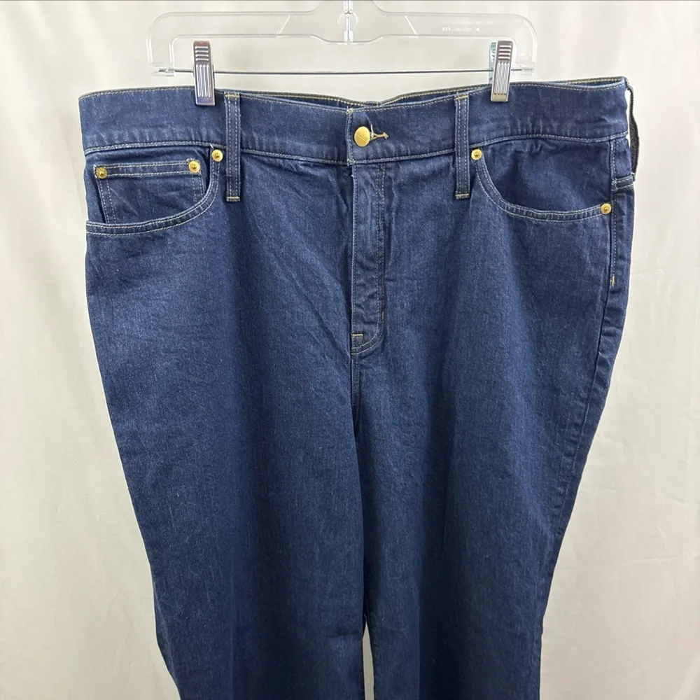 J Crew Jeans ‘96 Denim Trouser Wide Leg Dark Wash Blue Rinse Size 35 RE-96-IDG - Picture 3 of 10